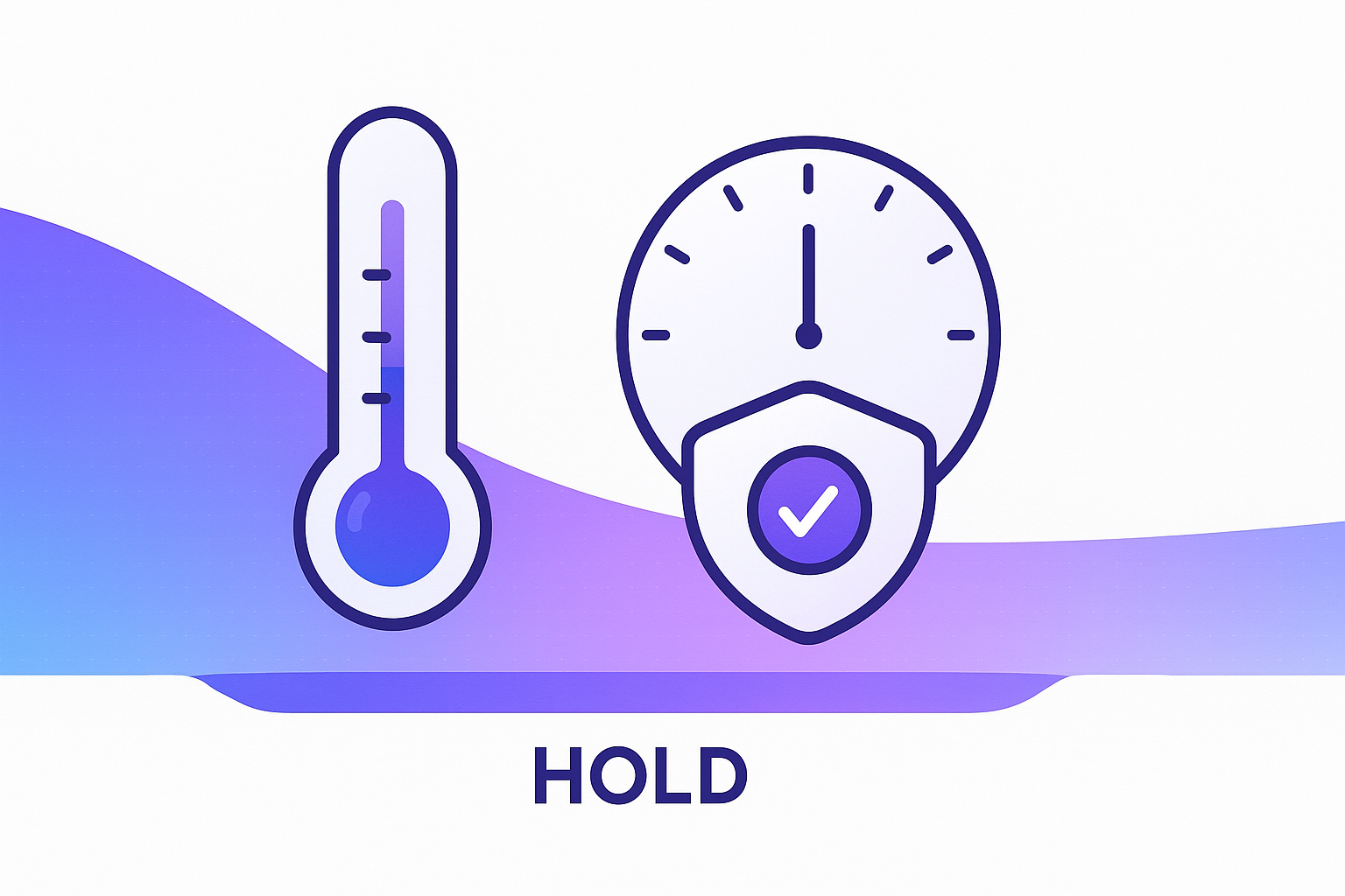 Hold timer and thermometer illustration