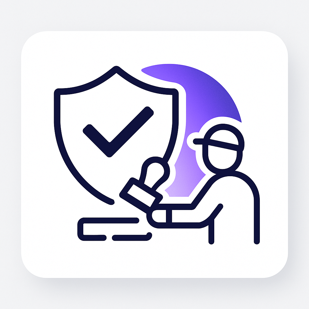 Inspector-approved shield illustration